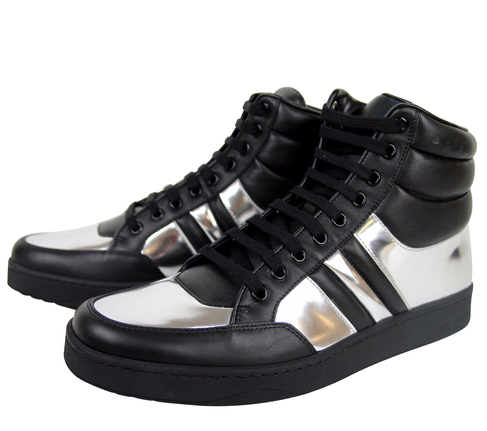 Gucci Mens High top Contrast Padded Leather Sneaker