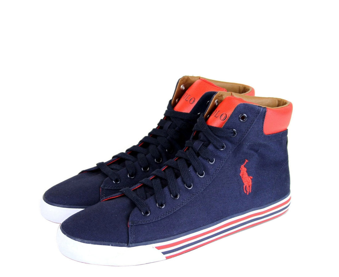 Polo Ralph Lauren Mens Harvey Canvas High Top Sneaker With Logo