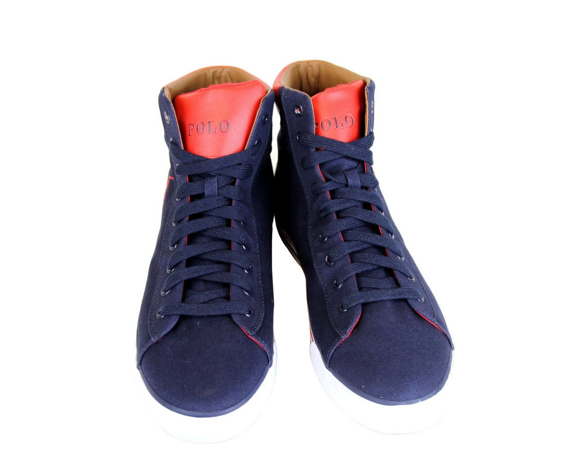 Polo Ralph Lauren Mens Harvey Canvas High Top Sneaker With Logo