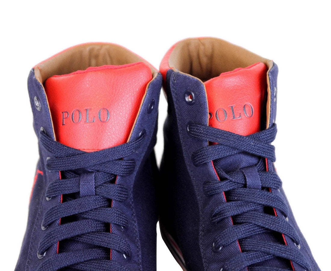 Polo Ralph Lauren Mens Harvey Canvas High Top Sneaker With Logo