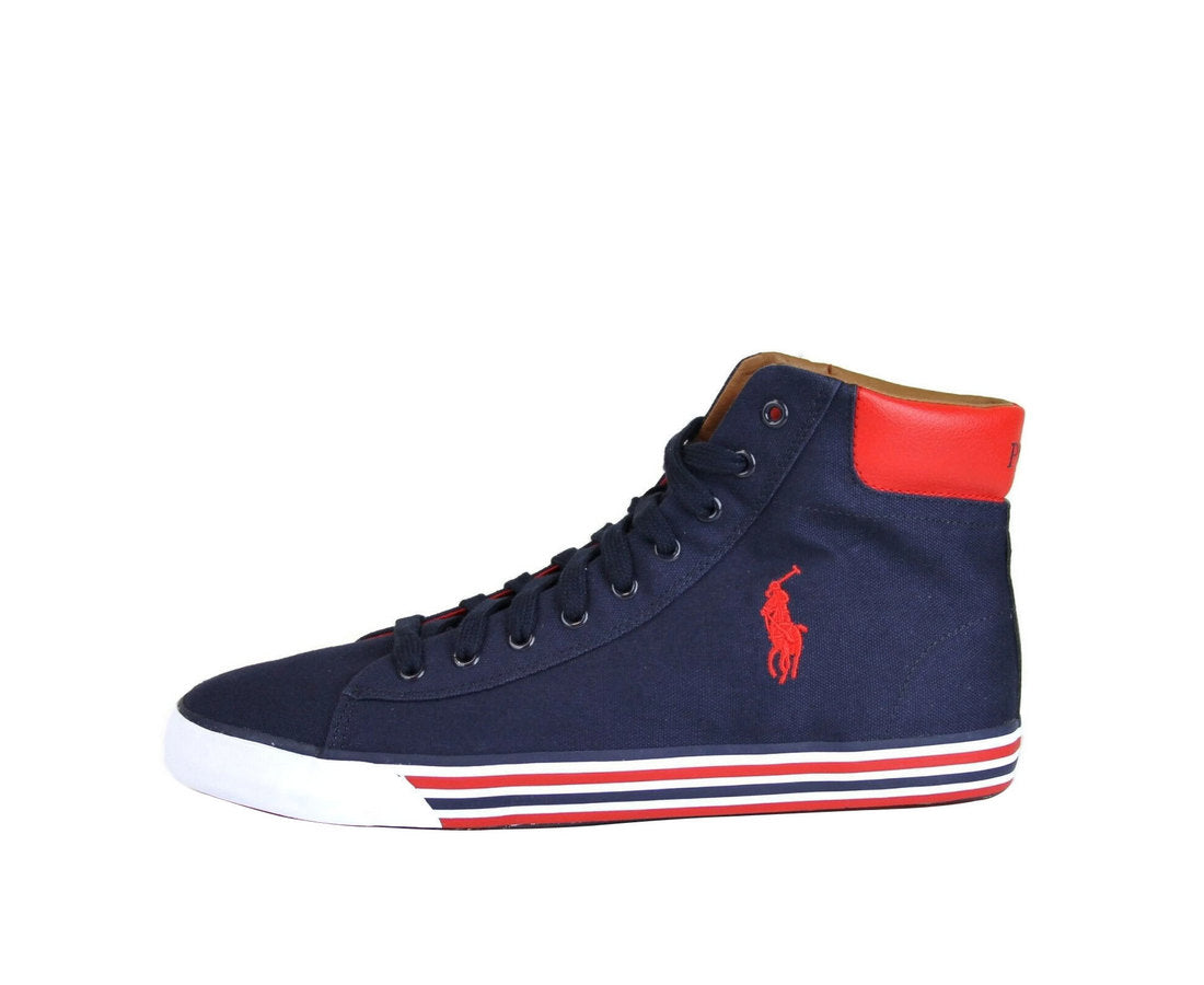 Polo Ralph Lauren Mens Harvey Canvas High Top Sneaker With Logo