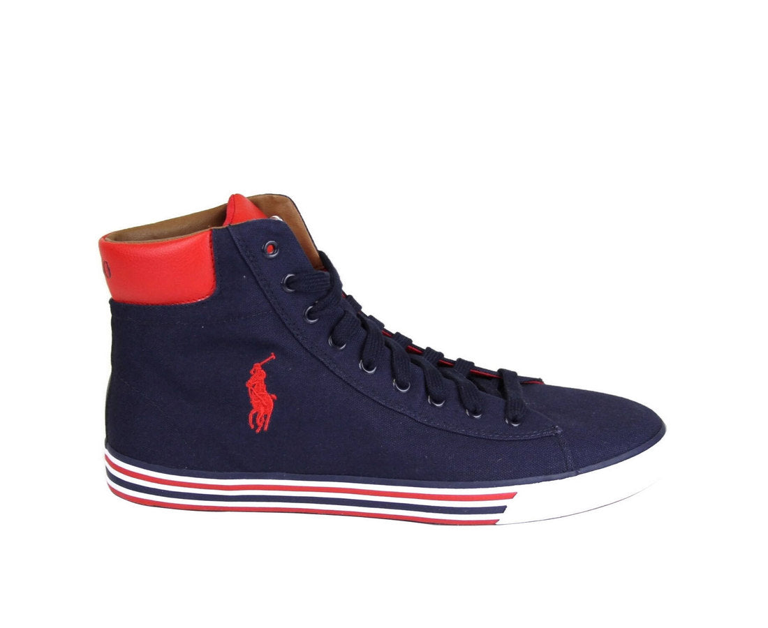 Polo Ralph Lauren Mens Harvey Canvas High Top Sneaker With Logo