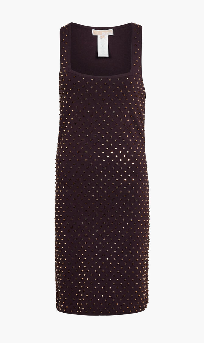 Studded Stretch Knit Tank Dress