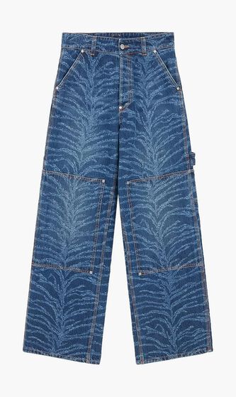 Tiger Pattern High Rise Jeans