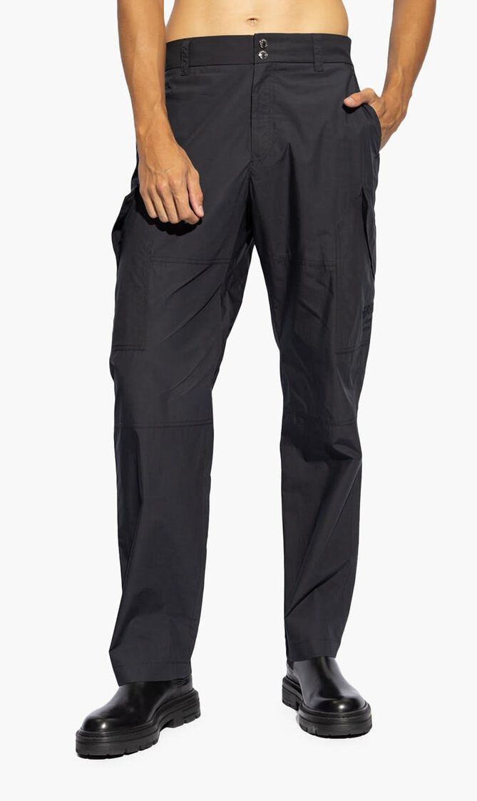 INFORMAL PANT LIGHT COTTON GABARDINE FABRIC + VERSACE STAMP EMBROIDERY