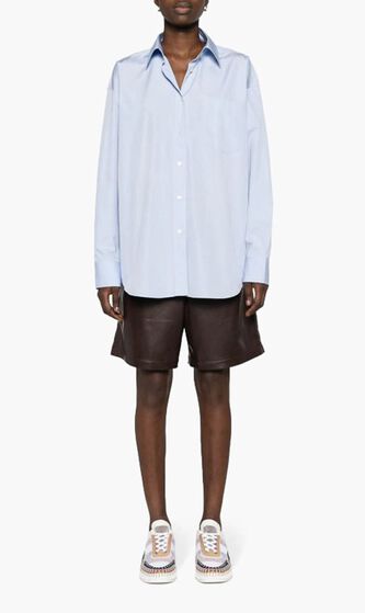 CHIFFON BACK OVERSIZED SHIRT