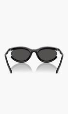 Pave Crystal Embellished Oval Sunglasses