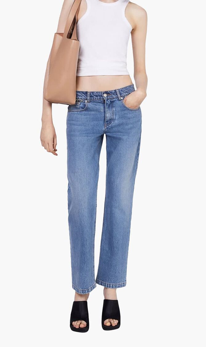 Falabella Chain Light Wash Cropped Jeans