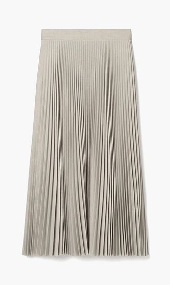 PLEATED MELANGE VISCOSE SKIRT
