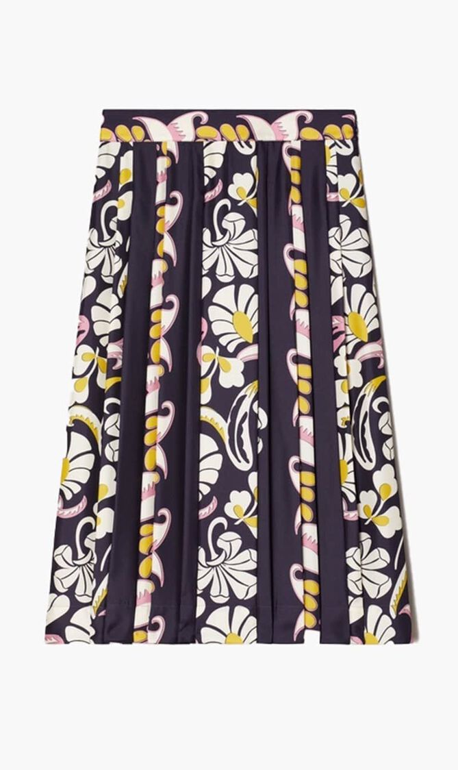 Printed Pleated Skirt