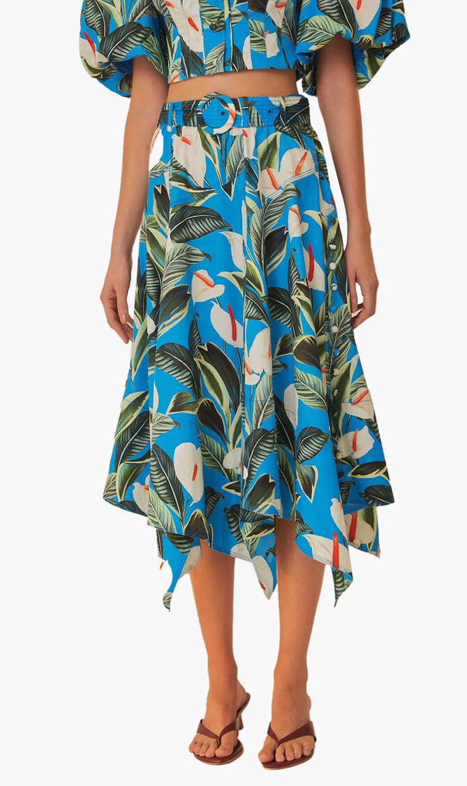 Anthurium Garden Midi Skirt