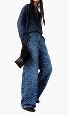 Tiger Pattern High Rise Jeans