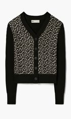 Silk Front Wool Cardigan