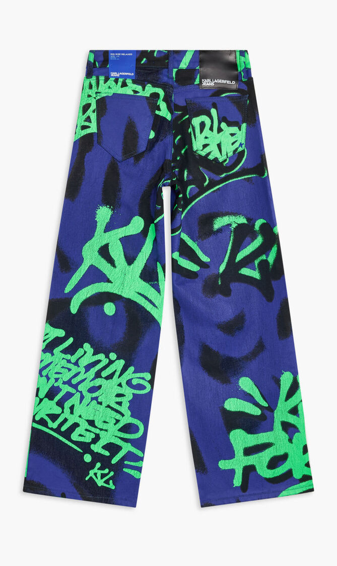 KLJ MR RELAXED GRAFFITI DENIM