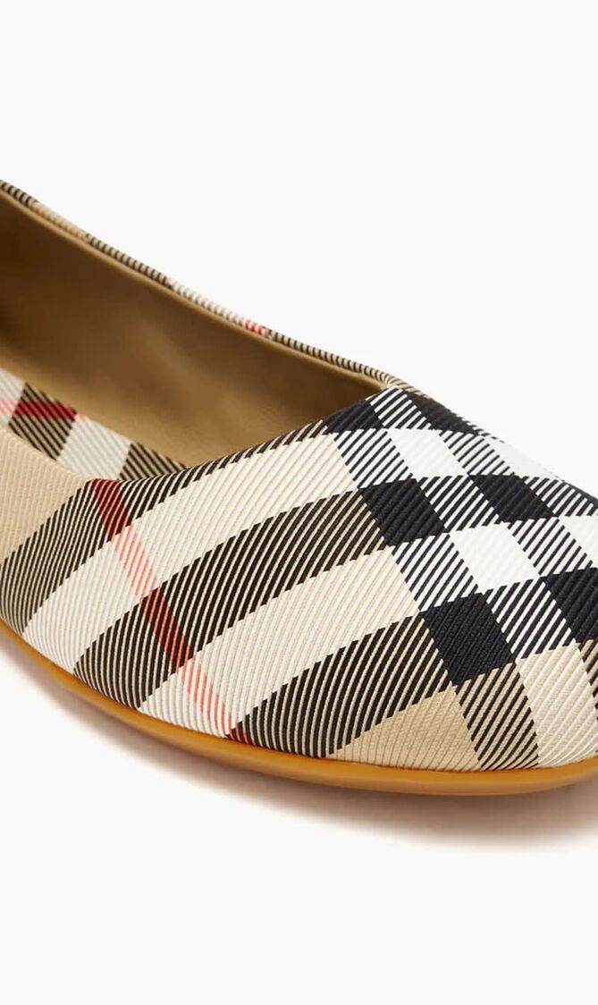 Check Nylon ballerinas