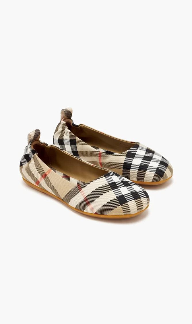 Check Nylon ballerinas