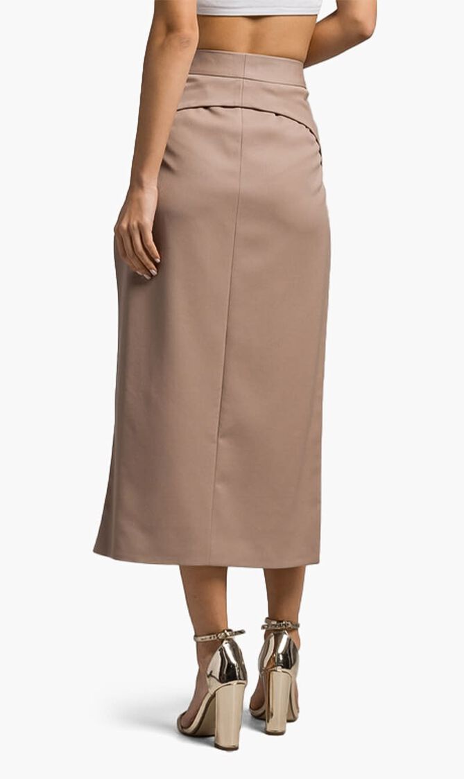 MIDI SKIRT GABARDINE BEIGE