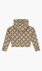 Logo Hooded Zip Up Top