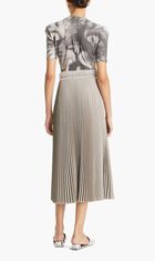 PLEATED MELANGE VISCOSE SKIRT