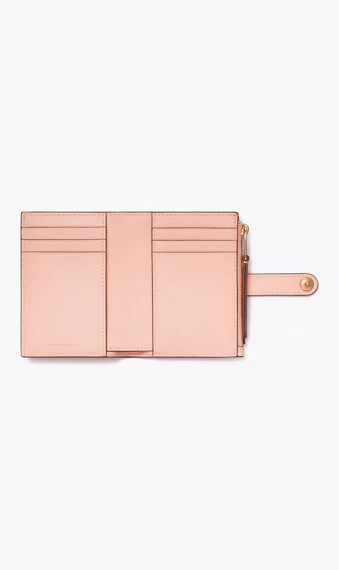 T Monogram Leather Bi-fold Wallet