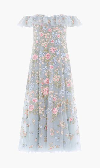 Antoinettes Floral Off Shoulder Ballerina Dress