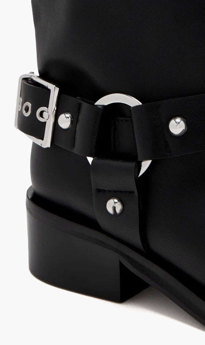 Biker tubular mid shaft boots