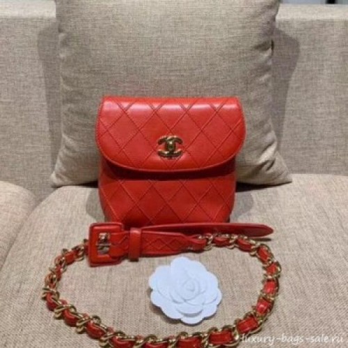 Chanel Vintage Waist/Belt Bag A80063 Red Collection AQ02933