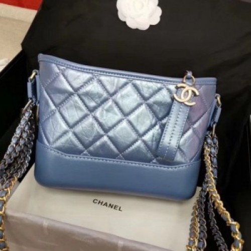 Chanel Iridescent Aged Calfskin Gabrielle Hobo Bag A93824 Blue 2019 Collection AQ01227 Chanel Iridescent Aged Calfskin Gabrielle Hobo Bag A93824 Blue 2019 Collection AQ01227