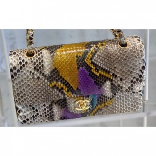 Chanel Python Classic Flap Medium Bag A1112 02 AQ02123 Chanel Python Classic Flap Medium Bag A1112 02 AQ02123