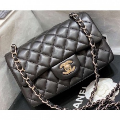 Chanel Original Quality Small Classic Flap Bag 1116 in Sheepskin Black with Silver Hardware AQ03094