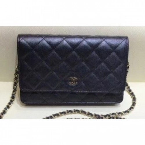 Chanel Iridescent Pearl Caviar Wallet On Chain WOC Bag Black 2019 AQ01695