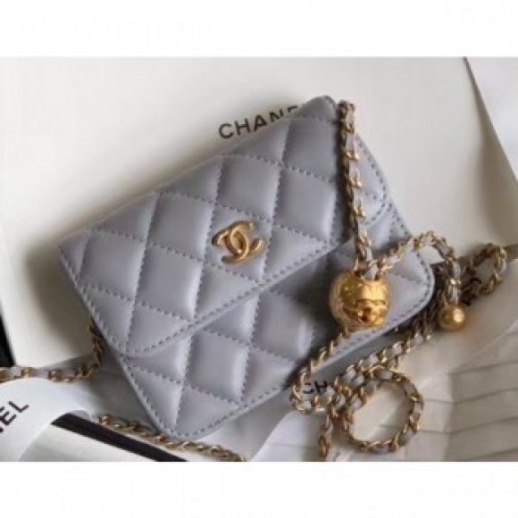 Chanel Lambskin Waist Bag AP1465 Gray 2020 AQ00686 Chanel Lambskin Waist Bag AP1465 Gray 2020 AQ00686