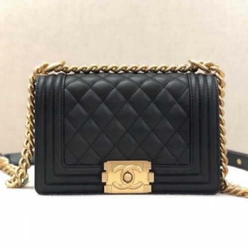 Chanel Quilted Calfskin Small Boy Flap Bag A67085 Black 2019 Collection AQ03777 Chanel Quilted Calfskin Small Boy Flap Bag A67085 Black 2019 Collection AQ03777