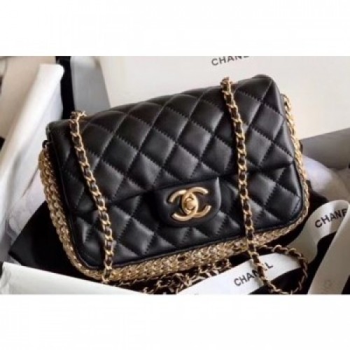 Chanel Chain and Pearls Flap Mini Bag AS1740 Black 2020 AQ01163