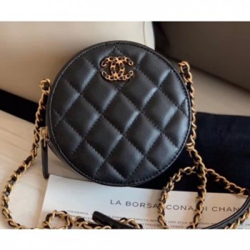 Chanel Chain Infinity Round Clutch with Chain AP0725 Black 2019 AQ00515 Chanel Chain Infinity Round Clutch with Chain AP0725 Black 2019 AQ00515