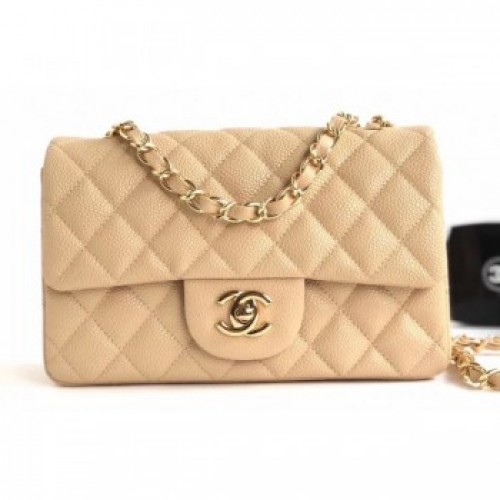Chanel Caviar Leather Small Classic Flap Bag A1116 Beige/Gold AQ01859 Chanel Caviar Leather Small Classic Flap Bag A1116 Beige/Gold AQ01859