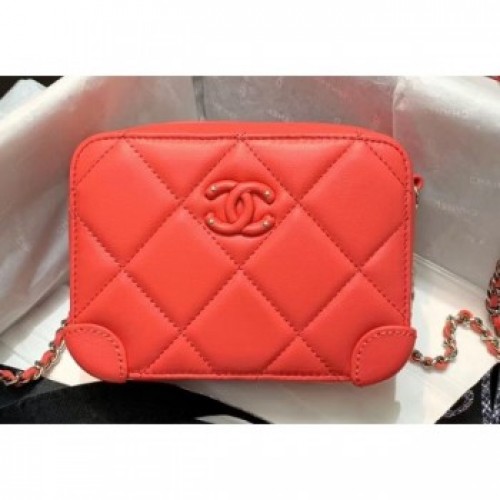 Chanel Square Leather Mini Box Bag Matte Hardware AP1132 Red 2020 AQ02642