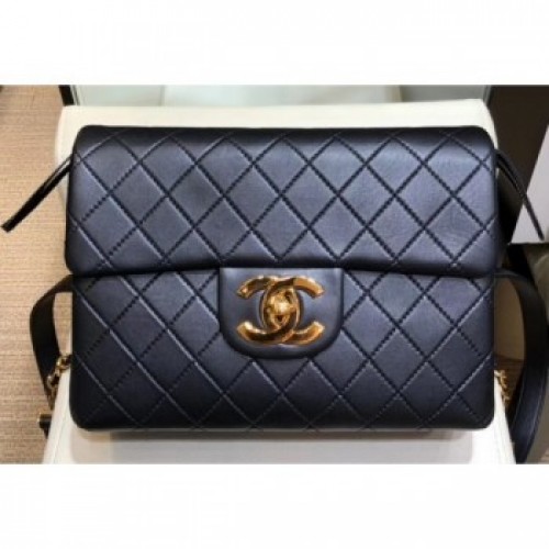 Chanel Vintage Flap Backpack Bag Black 2019 AQ00927
