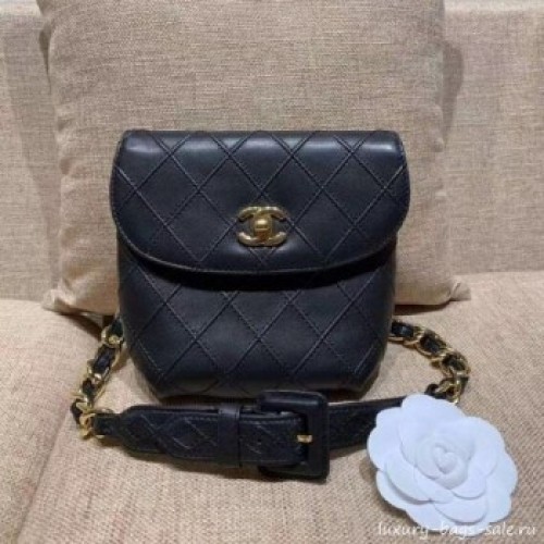 Chanel Vintage Waist/Belt Bag A80063 Black Collection AQ02209 Chanel Vintage Waist/Belt Bag A80063 Black Collection AQ02209