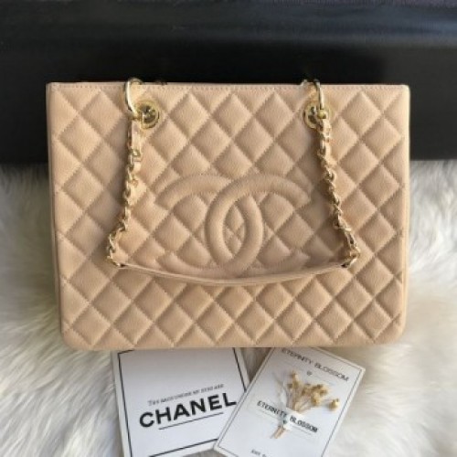 Chanel Grained Calfskin Grand Shopping Tote GST Bag Beige/Gold Collection AQ00659 Chanel Grained Calfskin Grand Shopping Tote GST Bag Beige/Gold Collection AQ00659