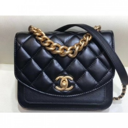 Chanel Chain Handle Mini Flap Bag AS0784 Black 2019 AQ01830 Chanel Chain Handle Mini Flap Bag AS0784 Black 2019 AQ01830