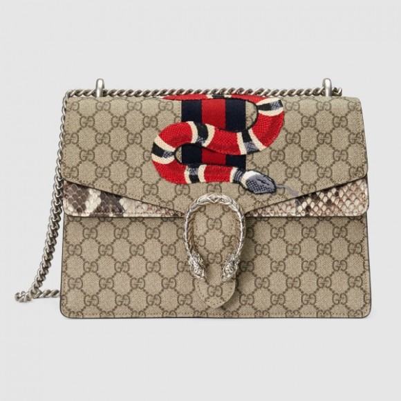 GG Shoulder Bag With Python Trim GG Shoulder Bag With Python Trim