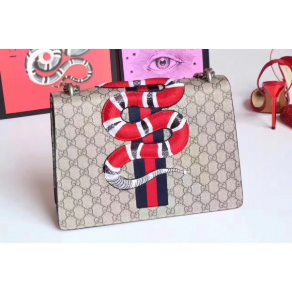 GG Shoulder Bag With Python Trim GG Shoulder Bag With Python Trim