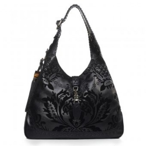 Jackie Black Embossed Leather B1380 Jackie Black Embossed Leather B1380