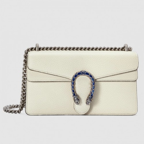 Dionysus Small Shoulder Bag In White Leather