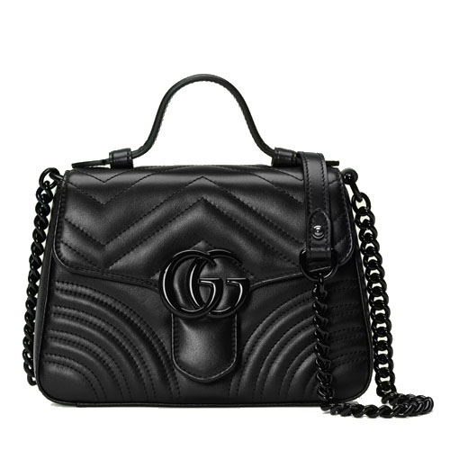 GG Marmont mini top handle bag black