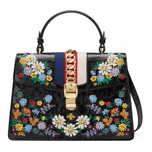 Sylvie Medium Floral Leather NMV3PL4 Sylvie Medium Floral Leather NMV3PL4