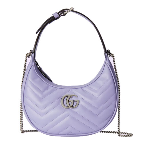 GG Marmont half-moon-shaped mini bag Taro purple