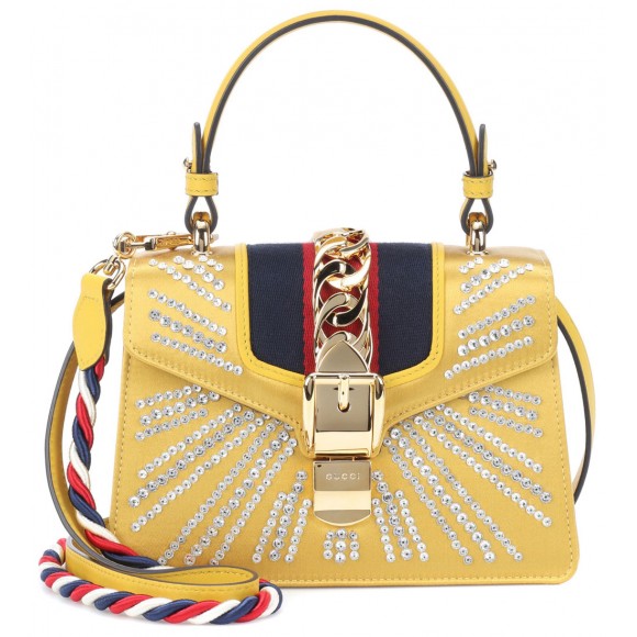 Sylvie Mini embellished satin shoulder P00300933 Sylvie Mini embellished satin shoulder P00300933