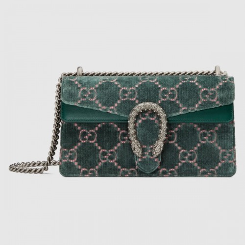 Green Dionysus GG Velvet Small Bag Green Dionysus GG Velvet Small Bag